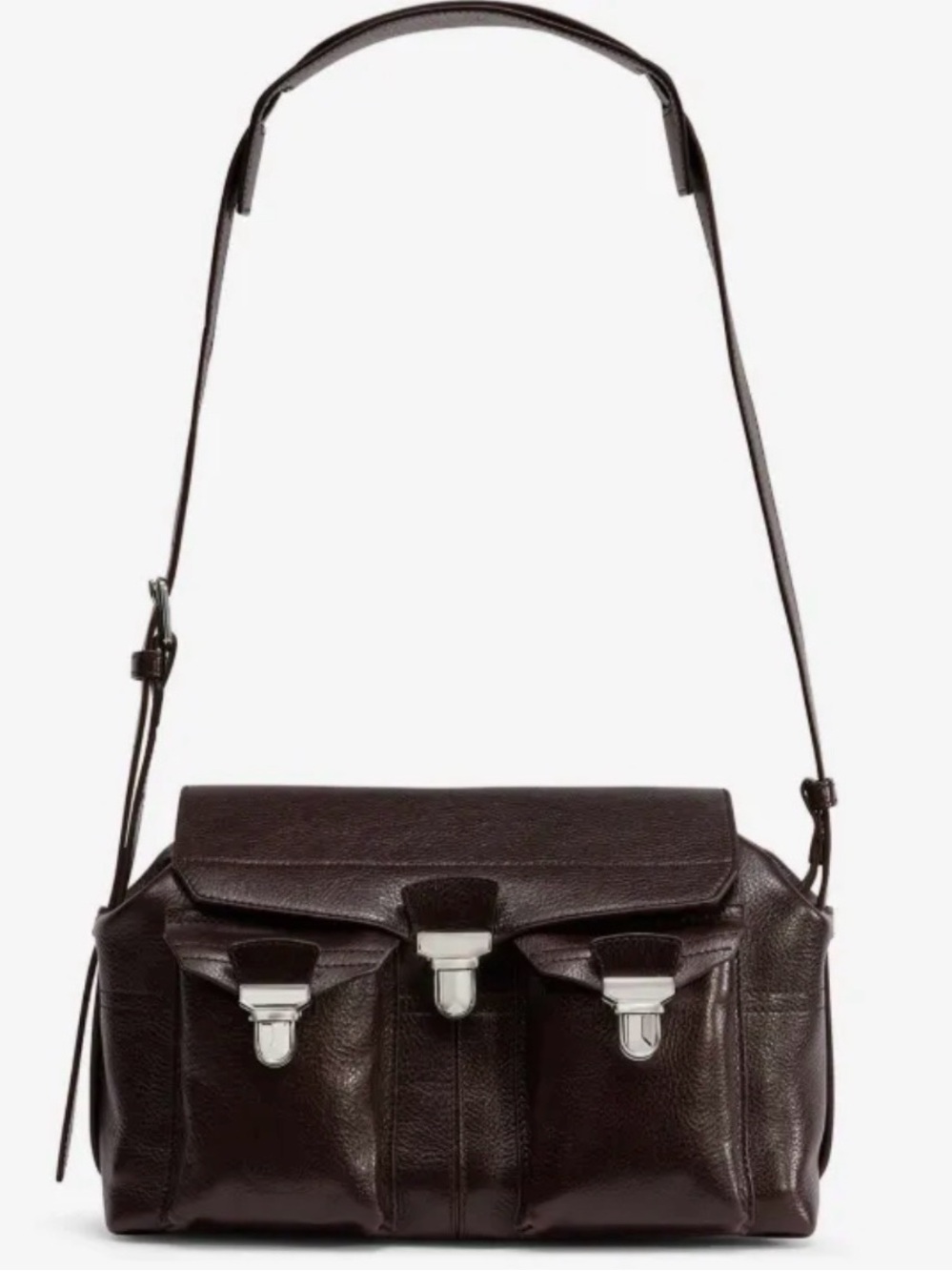 Lemaire Dark Brown Gear Bag with Silver Hardware